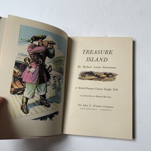 TREASURE ISLAND by Robert Louis Stevenson 1952 First Edition Book Winston Pixie - Picture 7 of 9